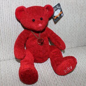 3/$55❤️1980s vintage Russ Bears Of The Month July Red Ruby Pendant Birthstone